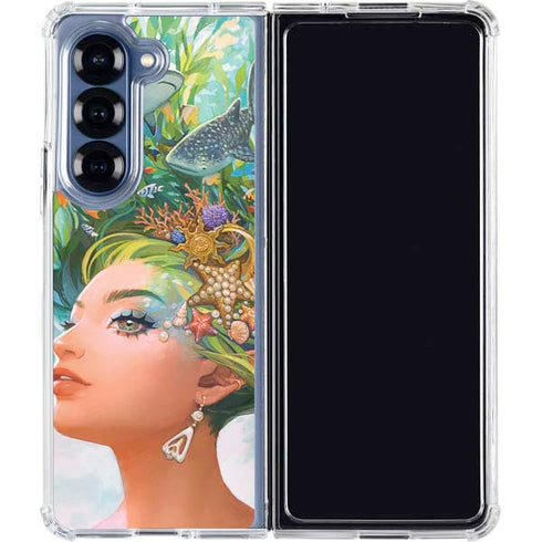 Mermaid with Sea Stars in Her Hair by Ivy Dolamore Galaxy Z Fold6 Clear Case